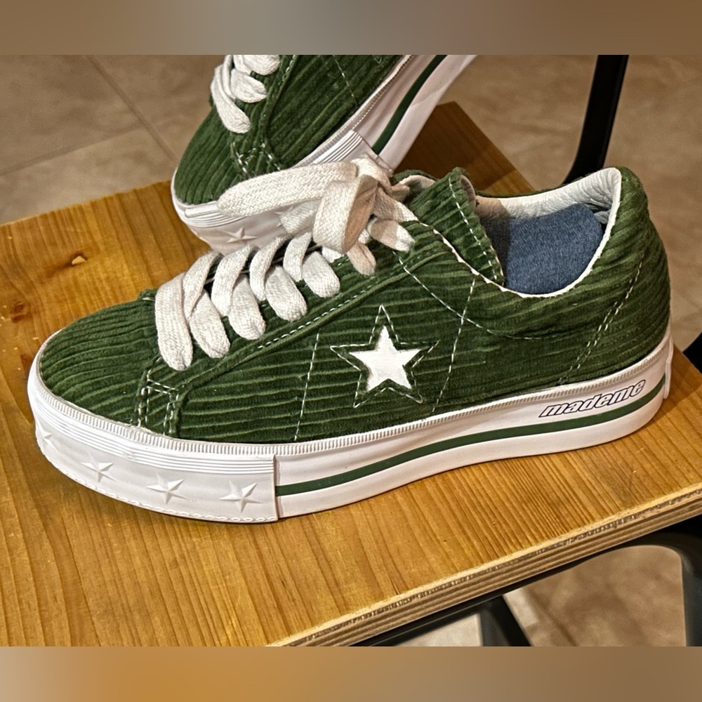 MADEME X ONE STAR CONVERSE WOMEN’S PLATFORM SNEAKERS 5.5 GARDEN GREEN EXCELLENT